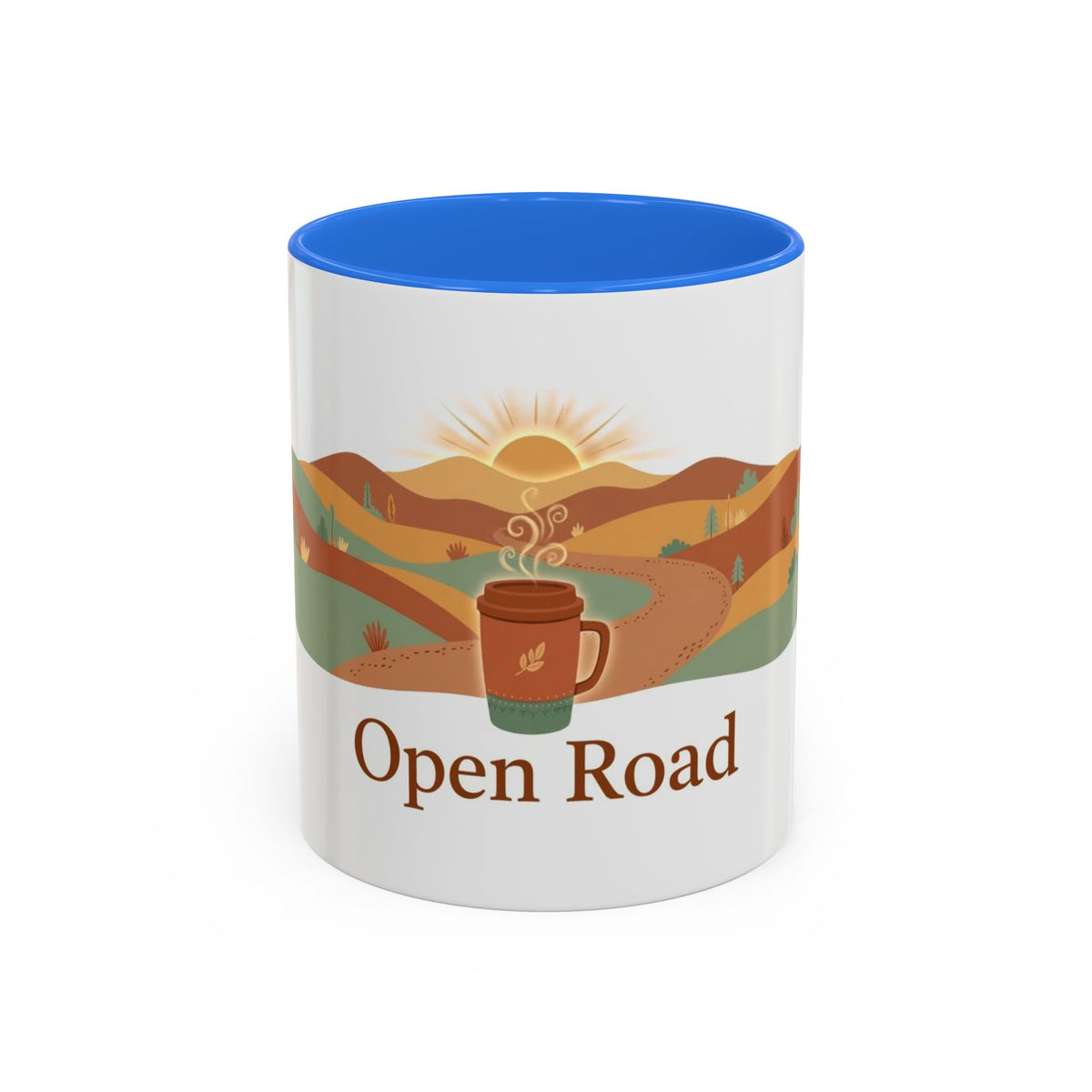 Open Road color accent ceramic coffee mug — Amanda's Brew House