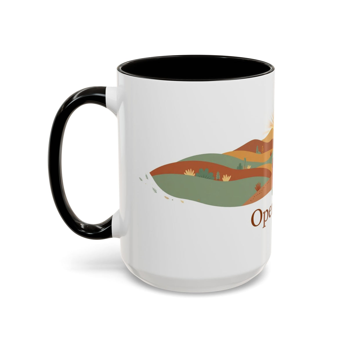 Open Road color accent ceramic coffee mug — Amanda's Brew House