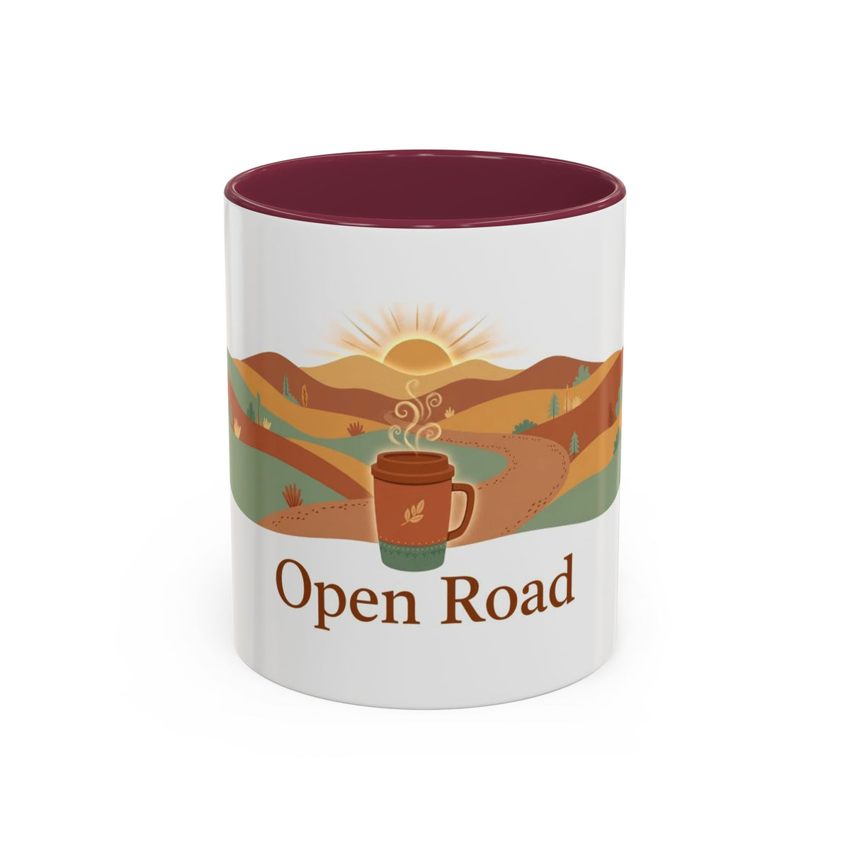Open Road color accent ceramic coffee mug — Amanda's Brew House