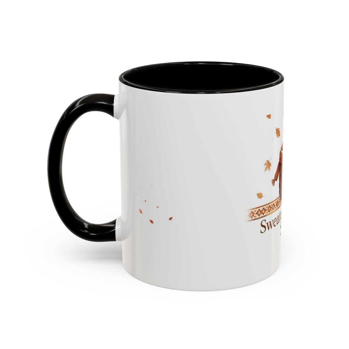 Sweater Weather Sips color accent ceramic coffee mug — Amanda's Brew House