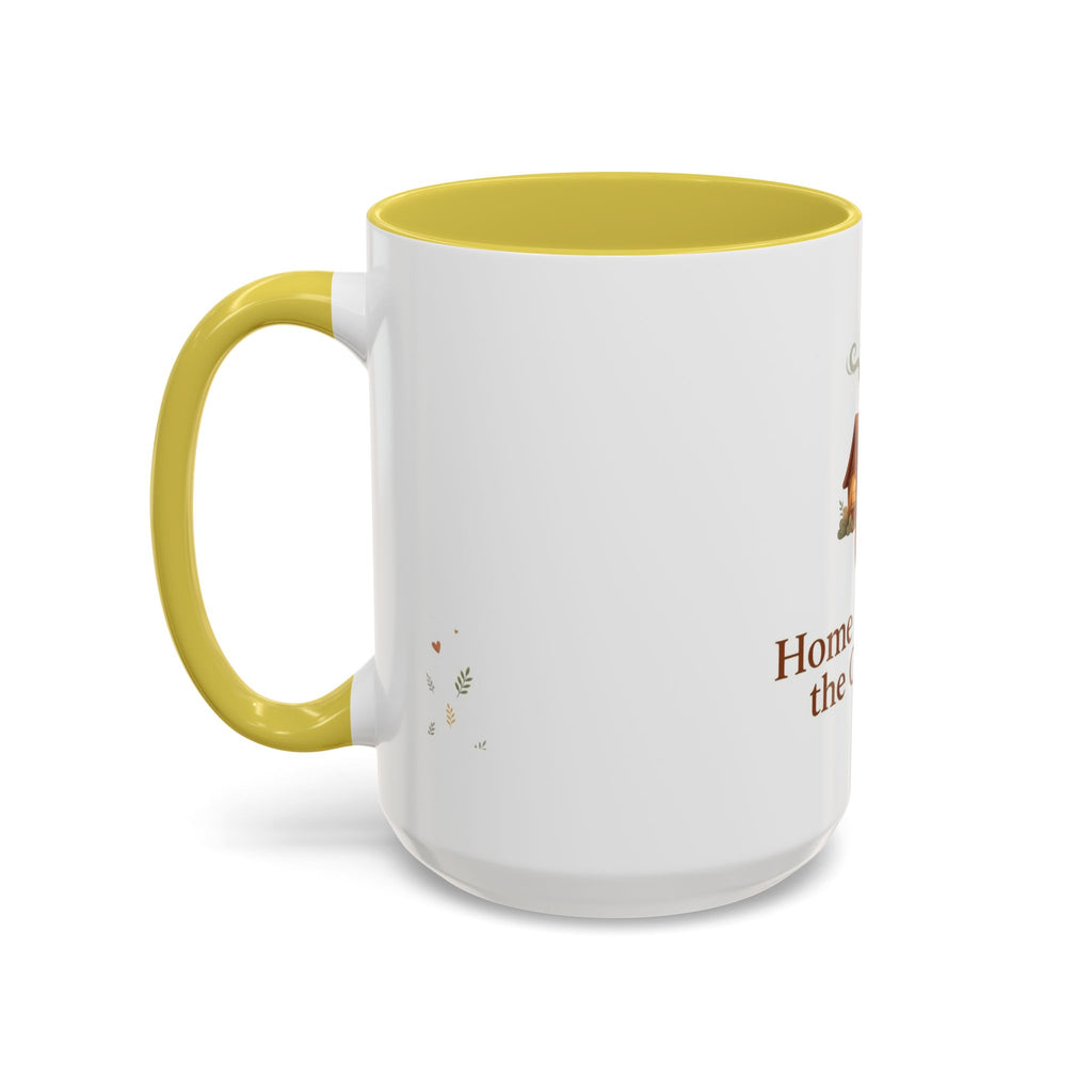 Home Is Where the Coffee Is color accent ceramic coffee mug — Amanda's Brew House