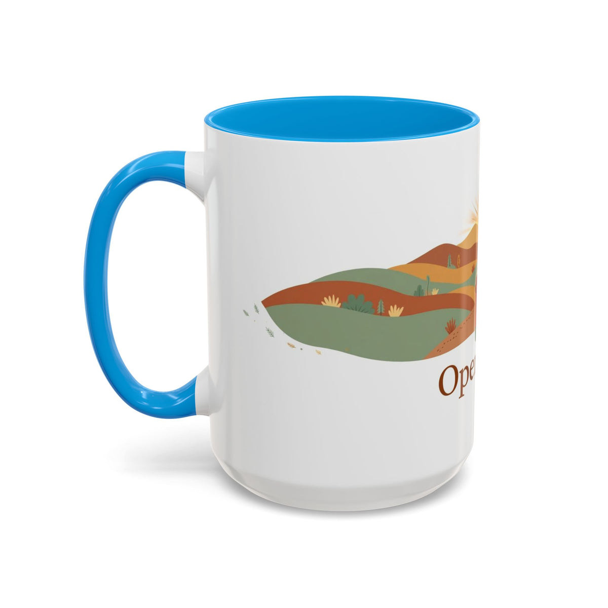 Open Road color accent ceramic coffee mug — Amanda's Brew House