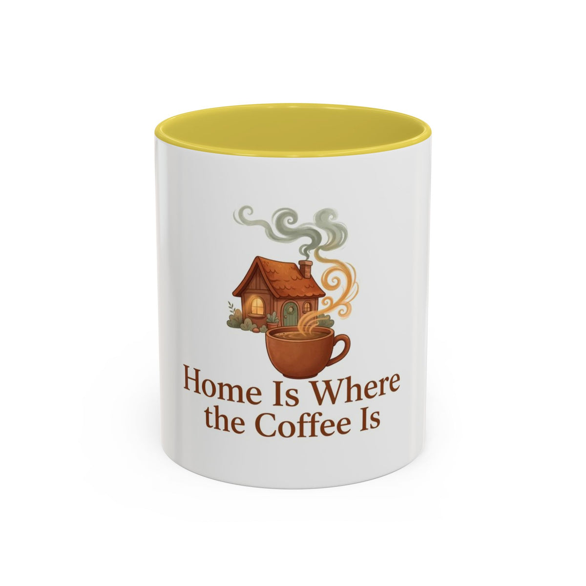 Home Is Where the Coffee Is color accent ceramic coffee mug — Amanda's Brew House