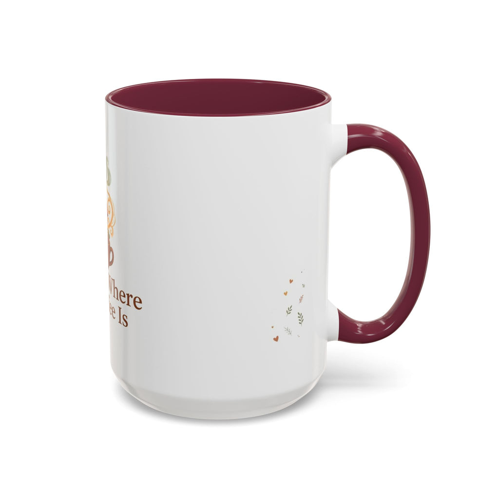 Home Is Where the Coffee Is color accent ceramic coffee mug — Amanda's Brew House