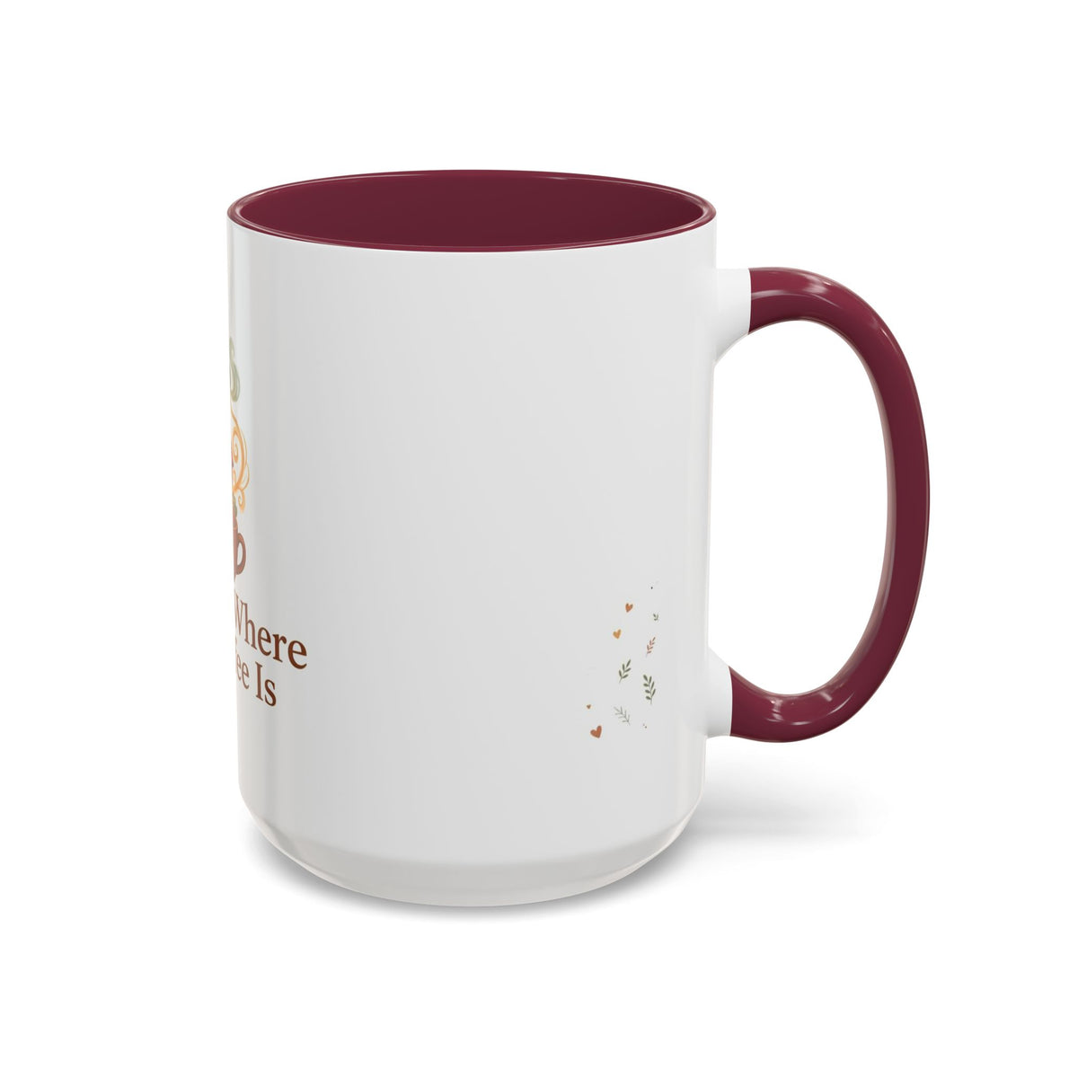 Home Is Where the Coffee Is color accent ceramic coffee mug — Amanda's Brew House