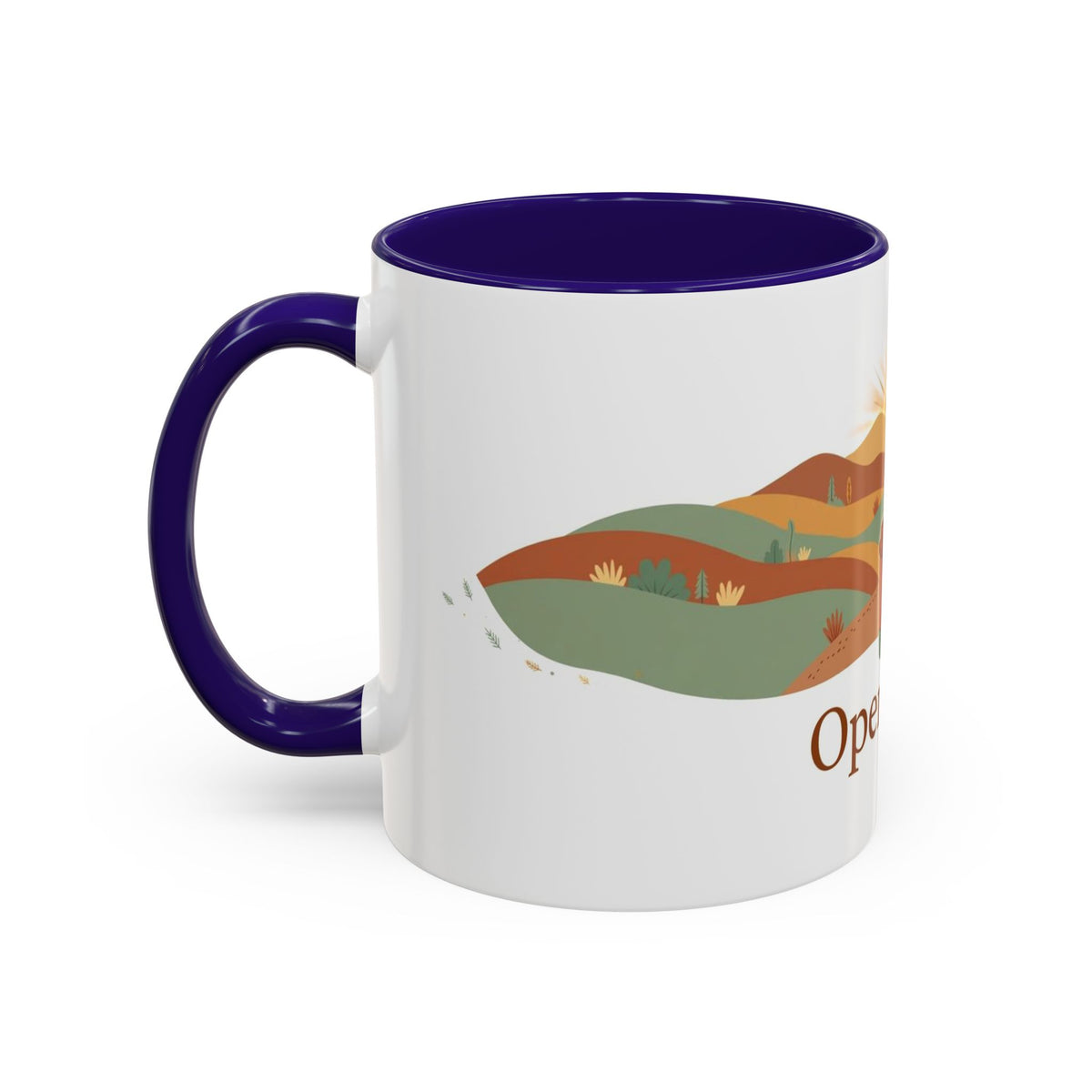 Open Road color accent ceramic coffee mug — Amanda's Brew House