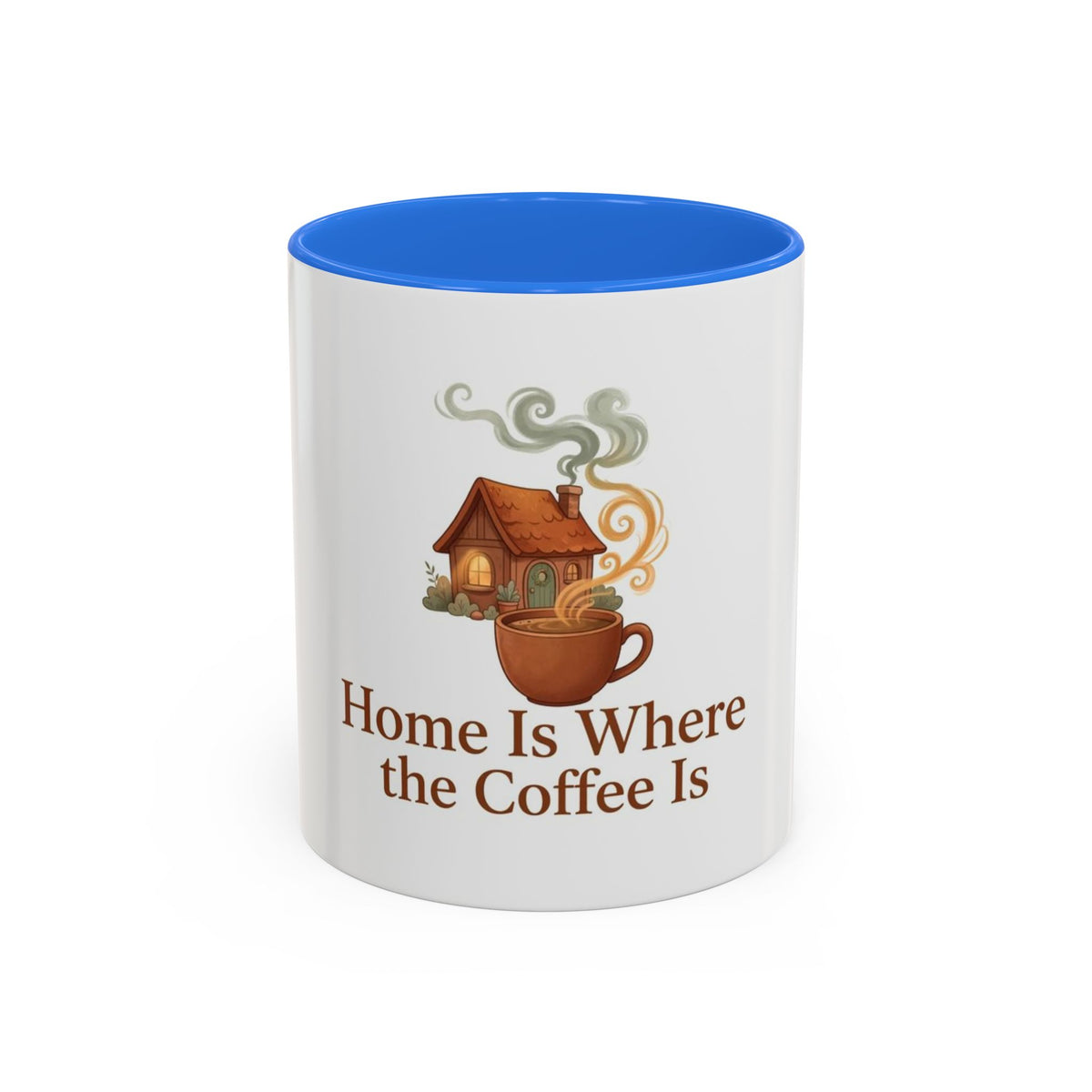 Home Is Where the Coffee Is color accent ceramic coffee mug — Amanda's Brew House