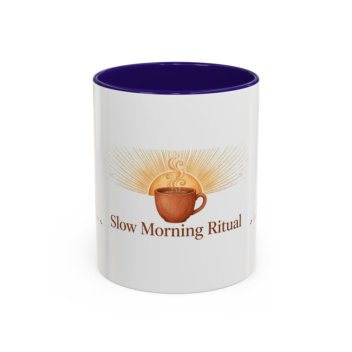 Slow Morning Ritual color accent ceramic coffee mug — Amanda's Brew House