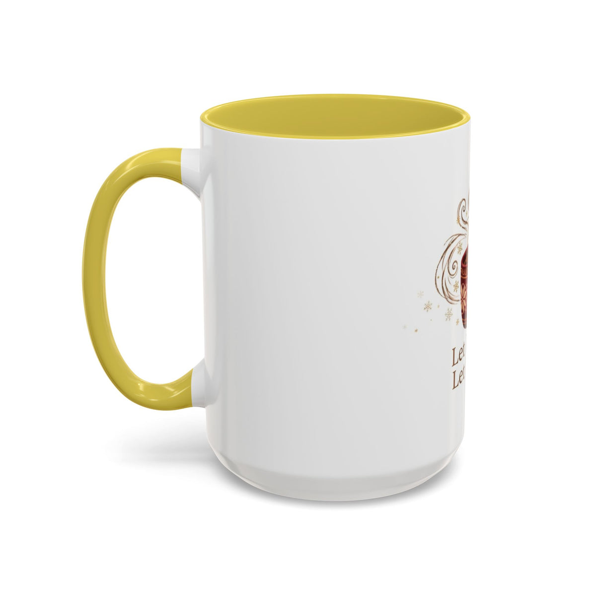 Let It Snow, Let It Brew color accent ceramic coffee mug — Amanda's Brew House