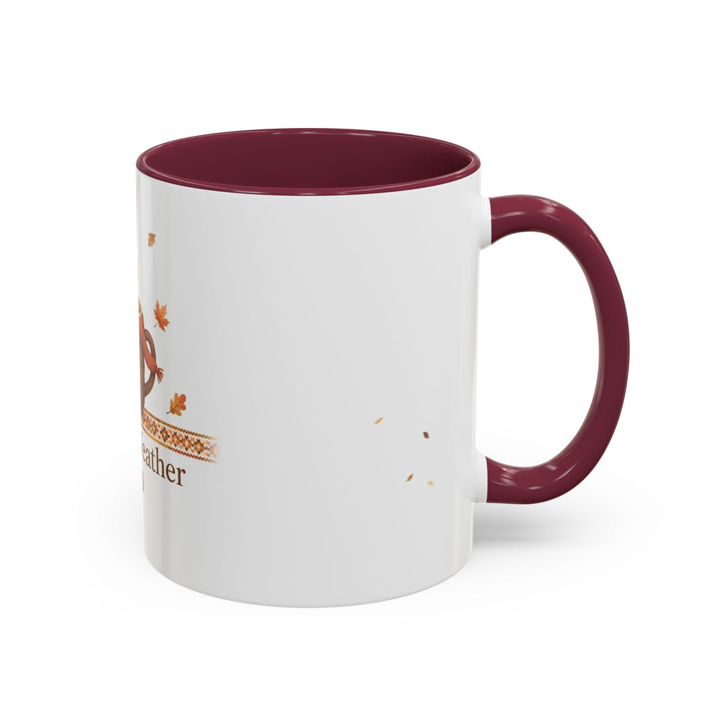 Sweater Weather Sips color accent ceramic coffee mug — Amanda's Brew House