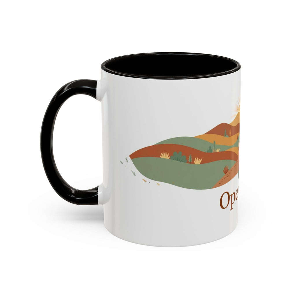 Open Road color accent ceramic coffee mug — Amanda's Brew House