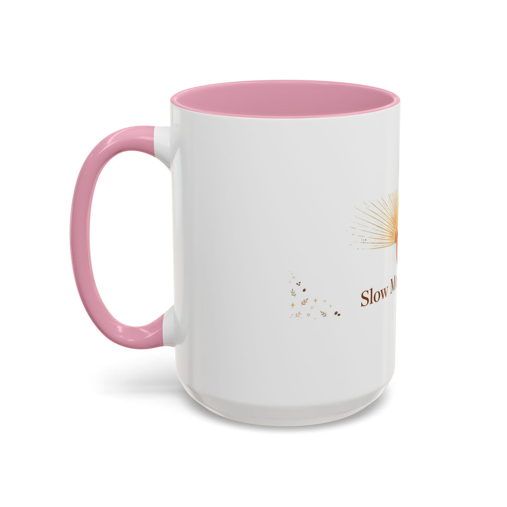 Slow Morning Ritual color accent ceramic coffee mug — Amanda's Brew House