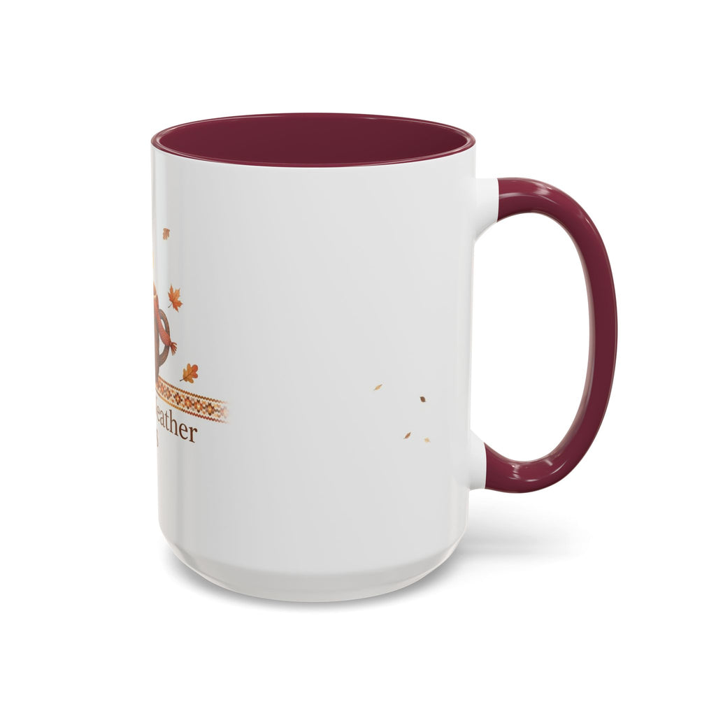 Sweater Weather Sips color accent ceramic coffee mug — Amanda's Brew House