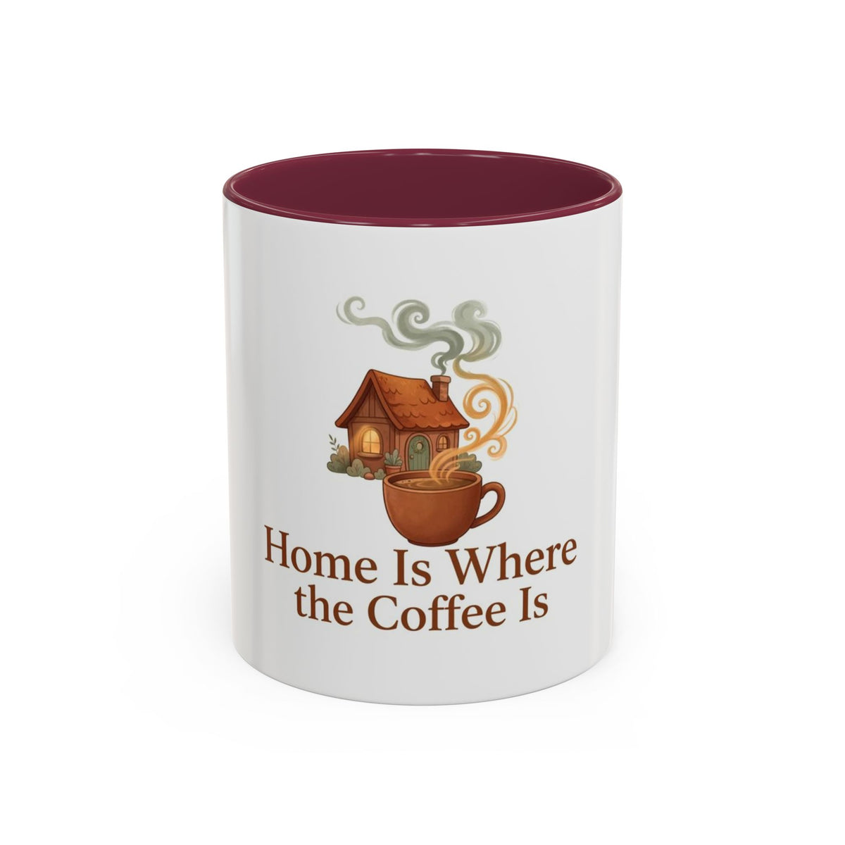 Home Is Where the Coffee Is color accent ceramic coffee mug — Amanda's Brew House