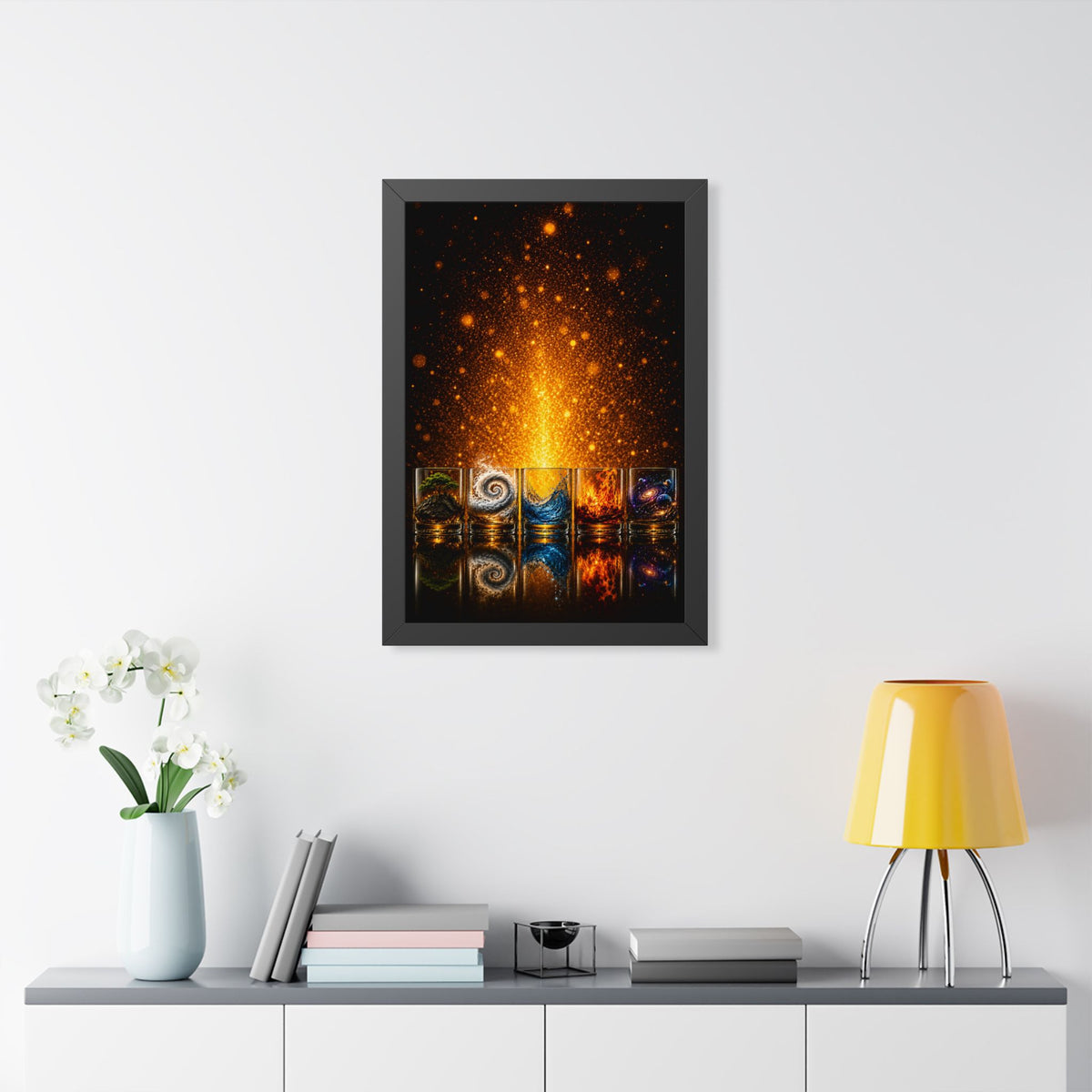 Elemental Fire Poster — Framed Vertical Wall Art