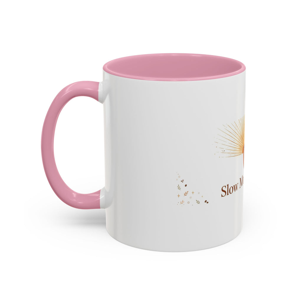 Slow Morning Ritual color accent ceramic coffee mug — Amanda's Brew House