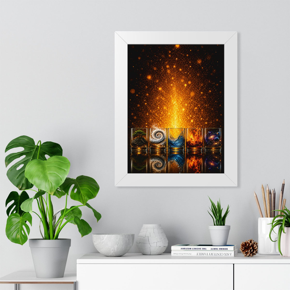 Elemental Fire Poster — Framed Vertical Wall Art