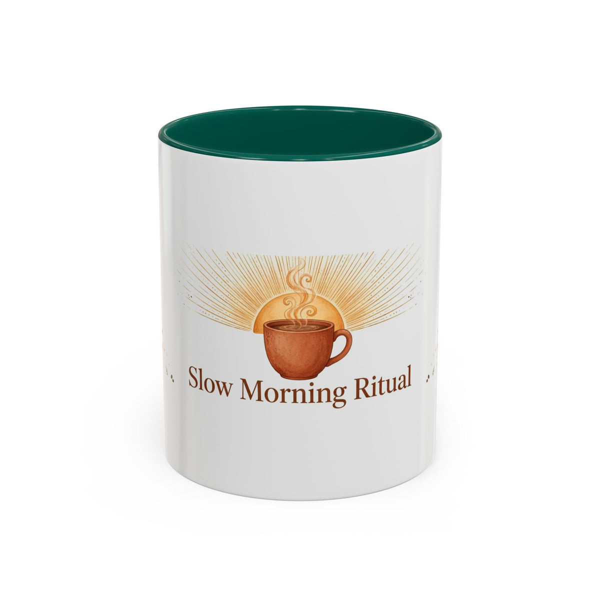 Slow Morning Ritual color accent ceramic coffee mug — Amanda's Brew House