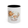 Tea Time Tranquility color accent ceramic tea mug — Amanda's Brew House