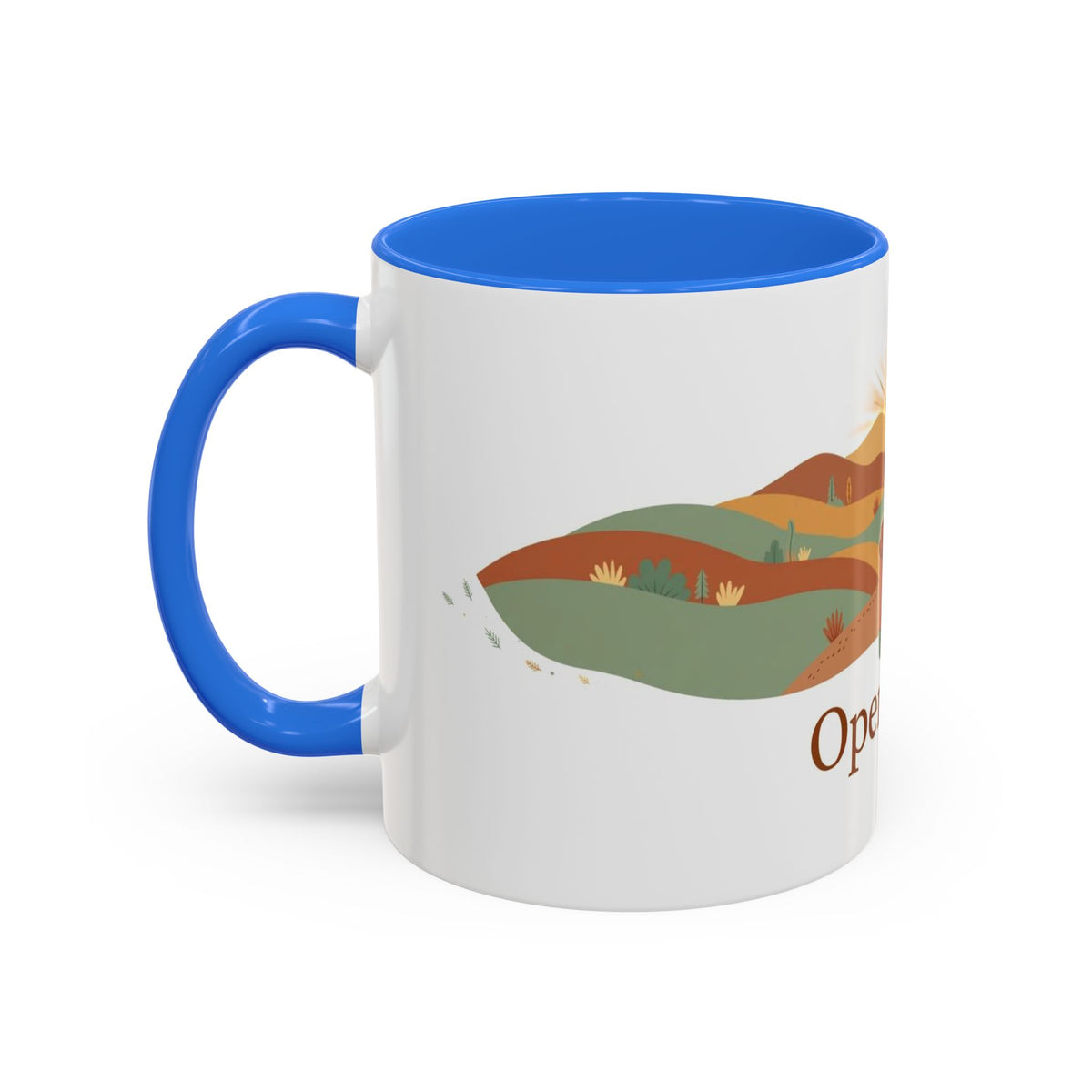 Open Road color accent ceramic coffee mug — Amanda's Brew House