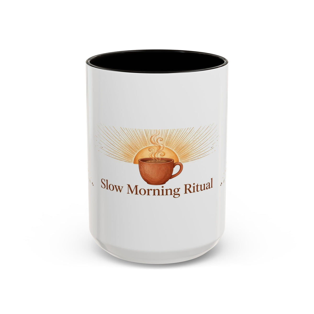 Slow Morning Ritual color accent ceramic coffee mug — Amanda's Brew House