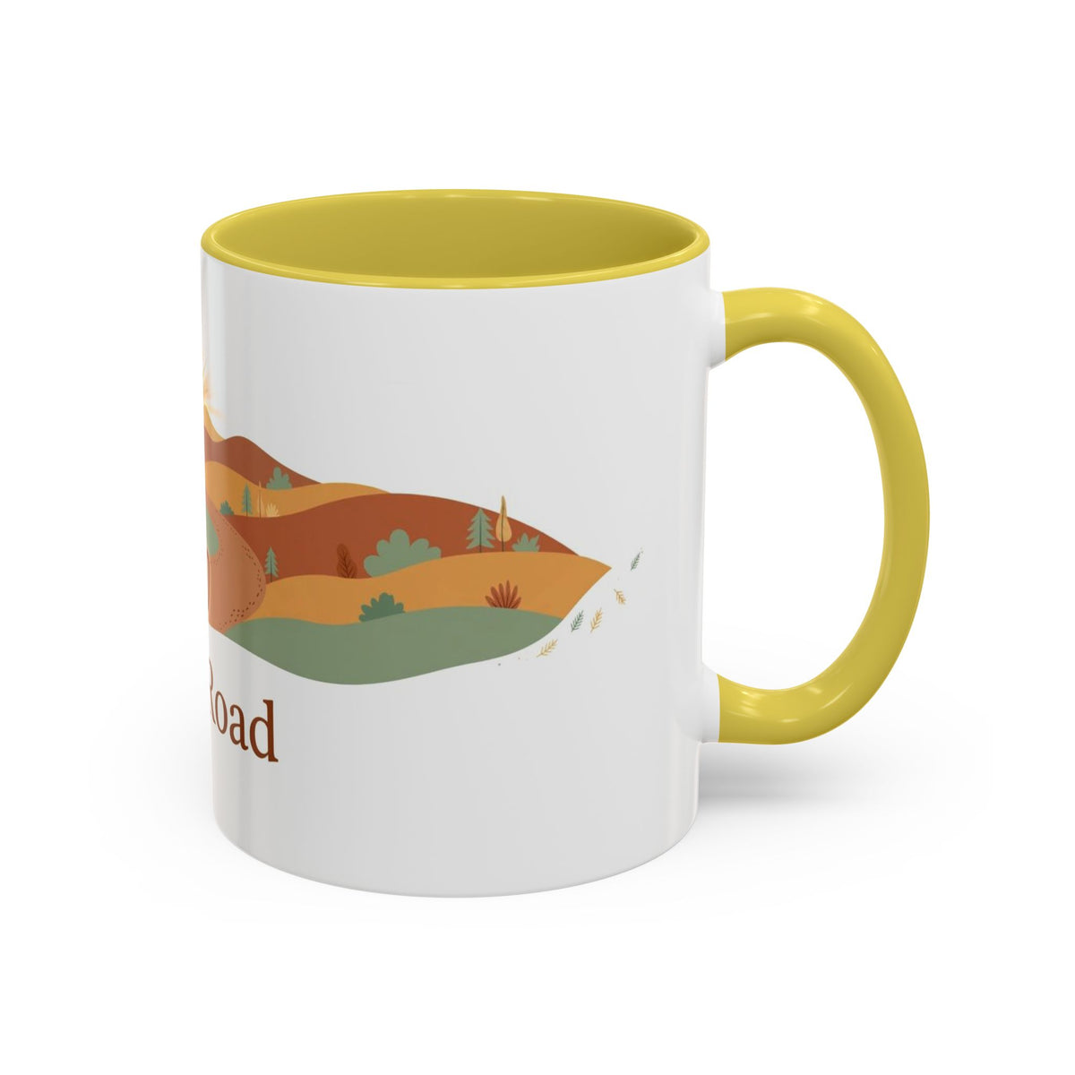 Open Road color accent ceramic coffee mug — Amanda's Brew House