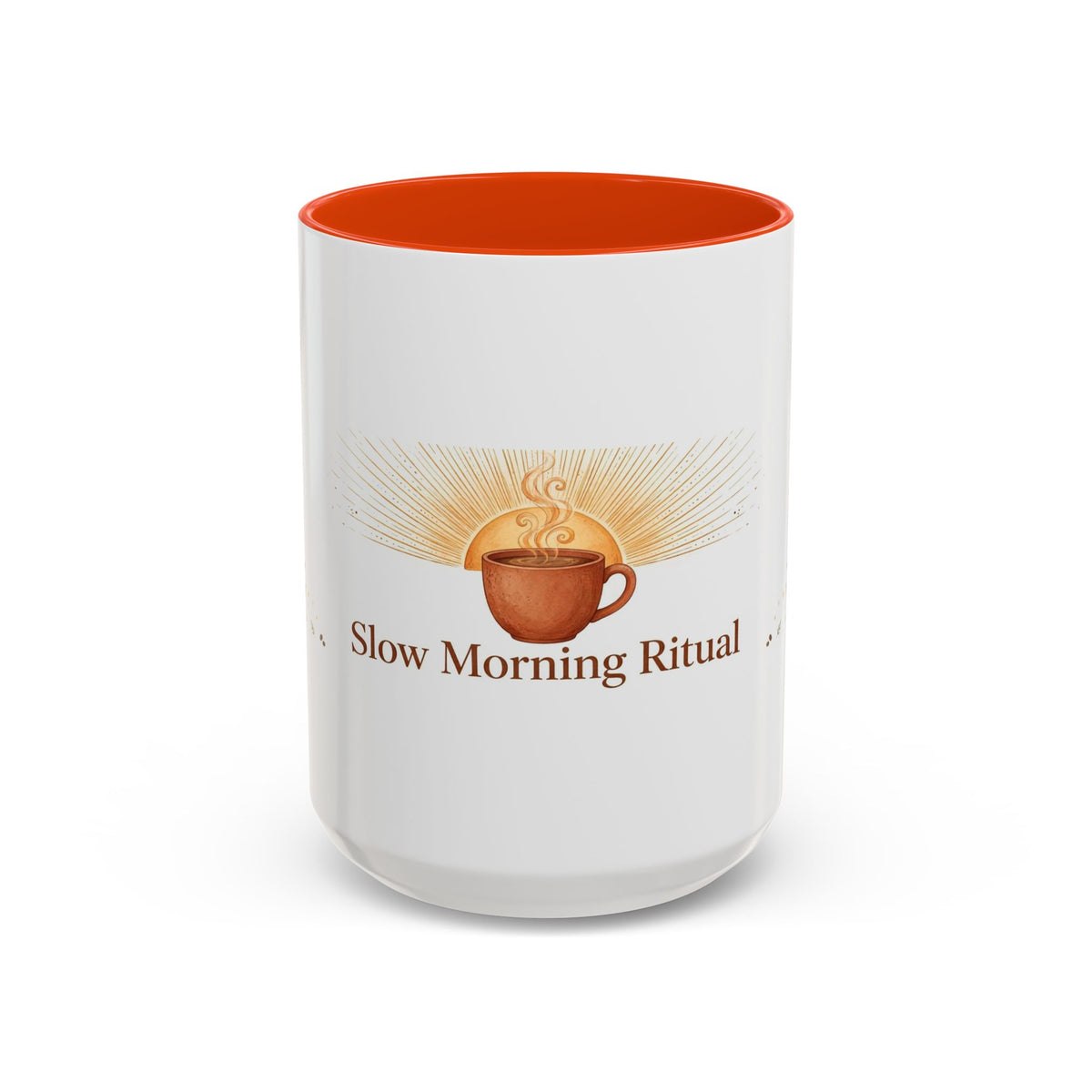 Slow Morning Ritual color accent ceramic coffee mug — Amanda's Brew House