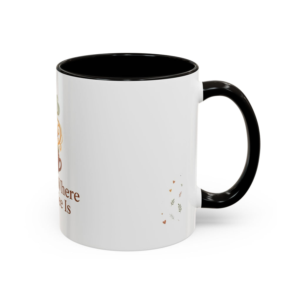Home Is Where the Coffee Is color accent ceramic coffee mug — Amanda's Brew House