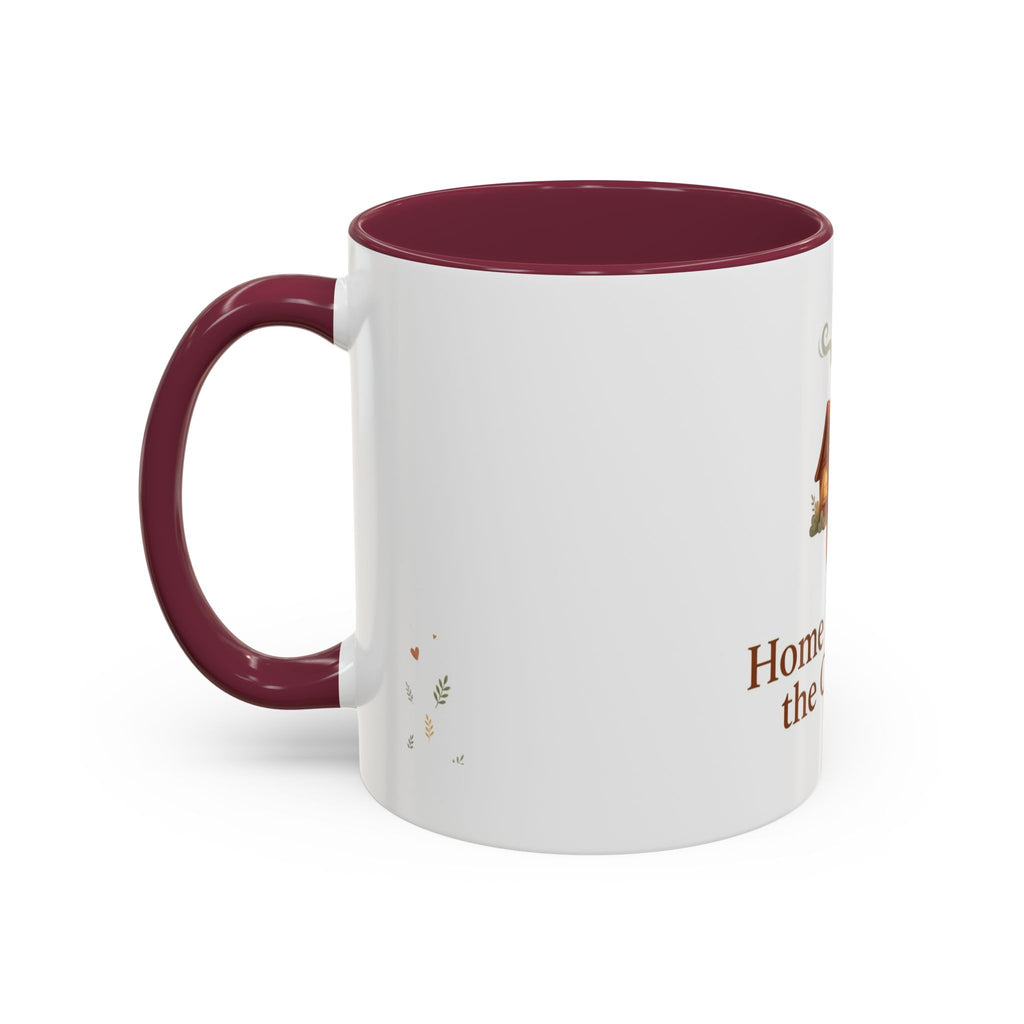 Home Is Where the Coffee Is color accent ceramic coffee mug — Amanda's Brew House
