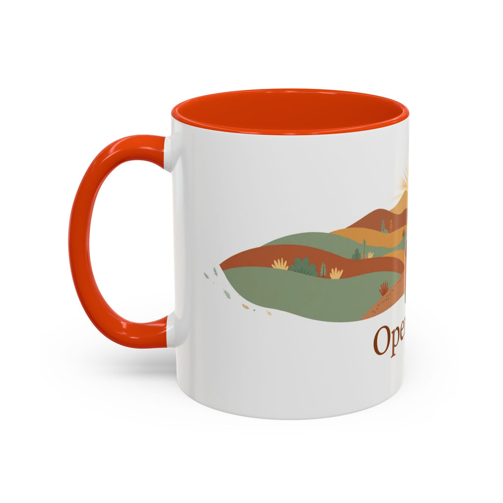 Open Road color accent ceramic coffee mug — Amanda's Brew House