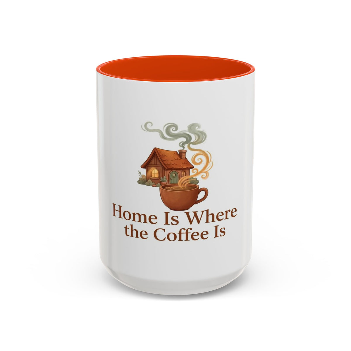 Home Is Where the Coffee Is color accent ceramic coffee mug — Amanda's Brew House