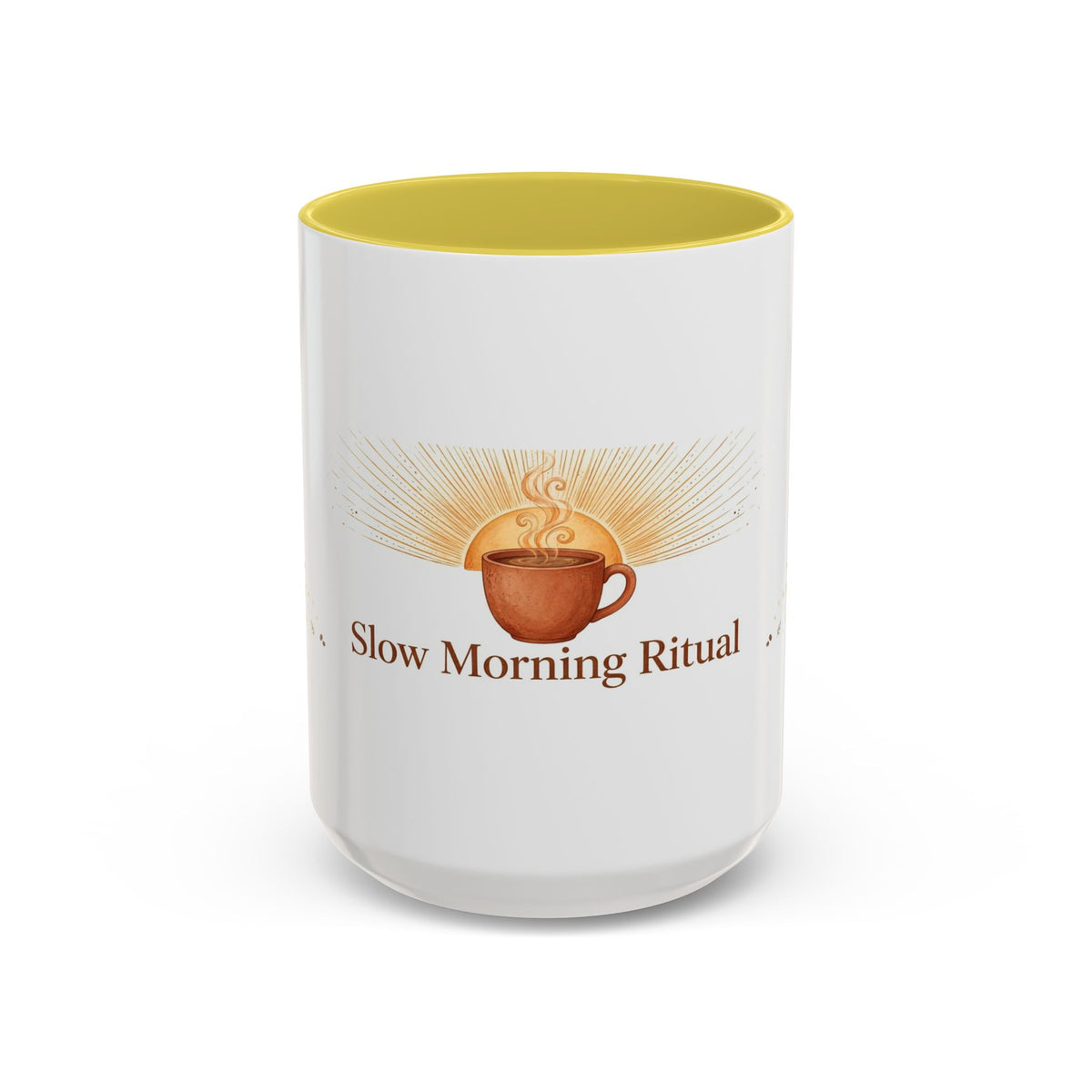 Slow Morning Ritual color accent ceramic coffee mug — Amanda's Brew House