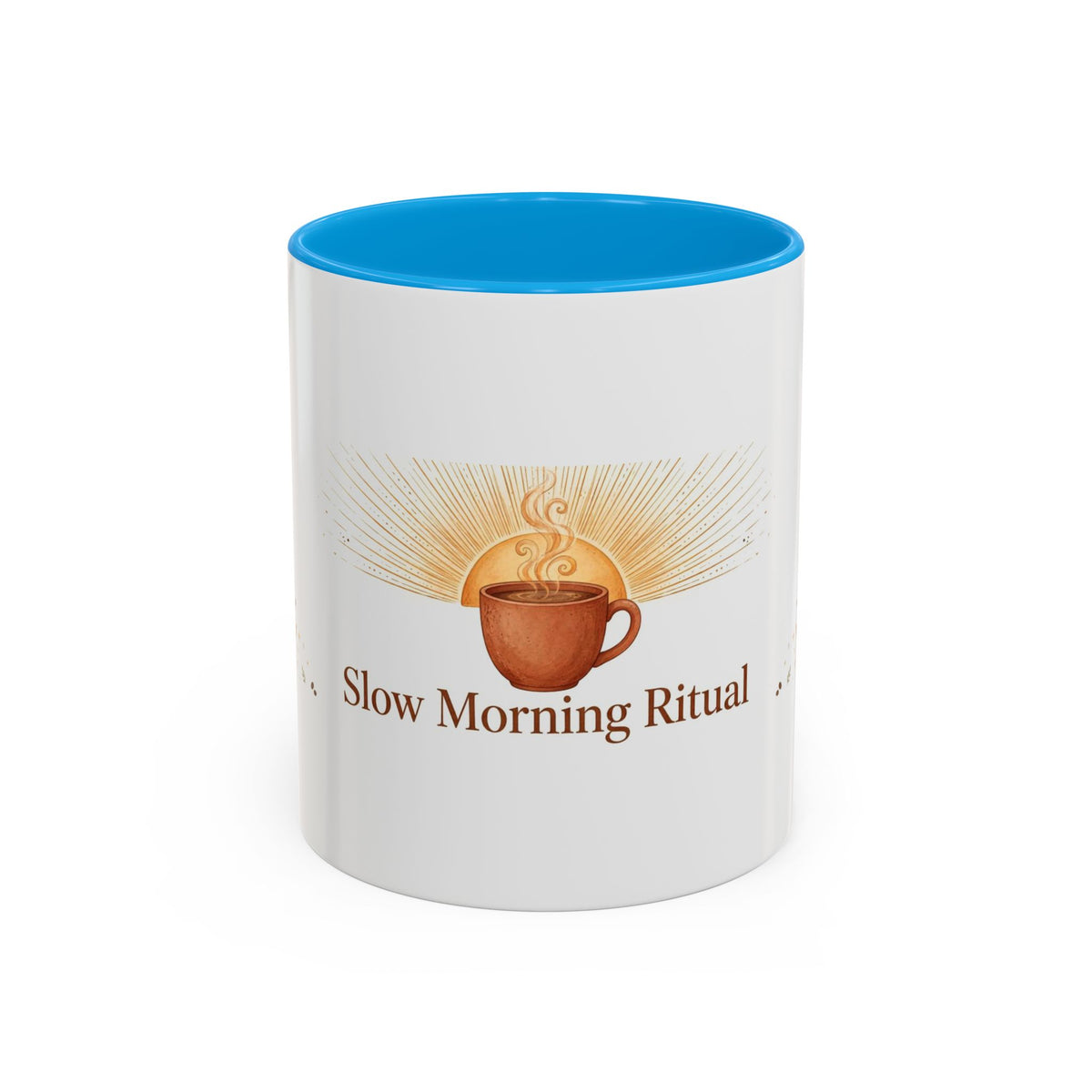 Slow Morning Ritual color accent ceramic coffee mug — Amanda's Brew House