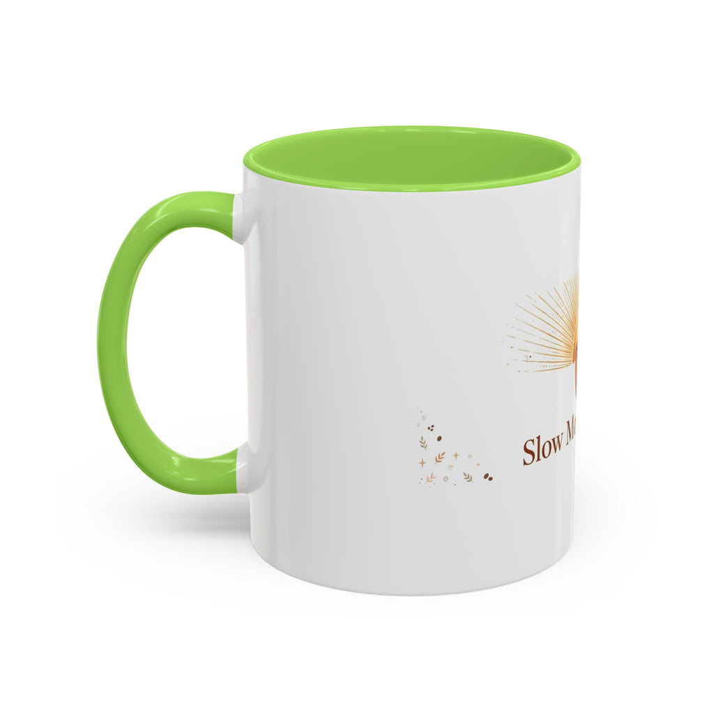 Slow Morning Ritual color accent ceramic coffee mug — Amanda's Brew House