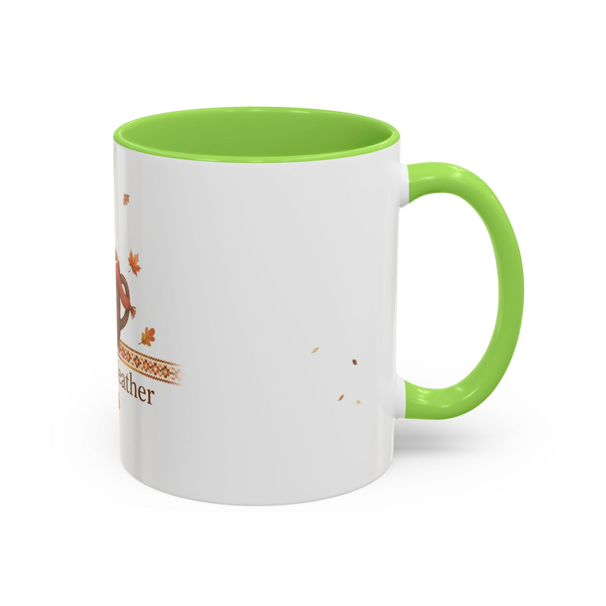 Sweater Weather Sips color accent ceramic coffee mug — Amanda's Brew House