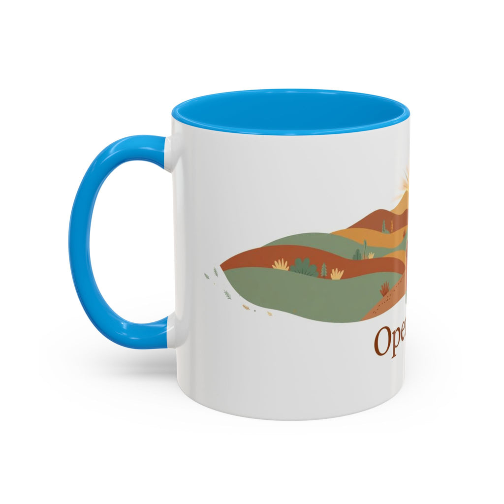 Open Road color accent ceramic coffee mug — Amanda's Brew House