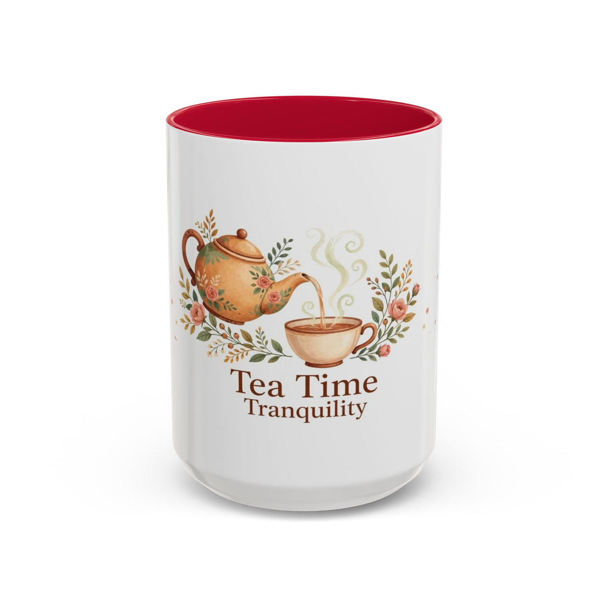 Tea Time Tranquility color accent ceramic tea mug — Amanda's Brew House