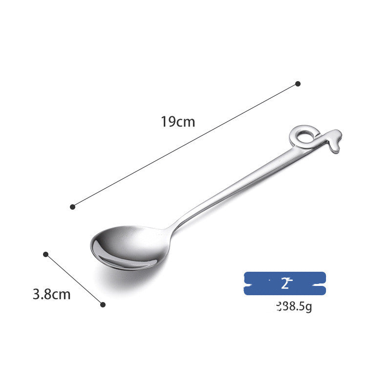 Musical-note spoon supplier dimension diagram labeled 19 cm long and 3.8 cm wide